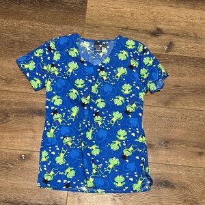 Zoe + Chloe‎ scrub top frogs XS